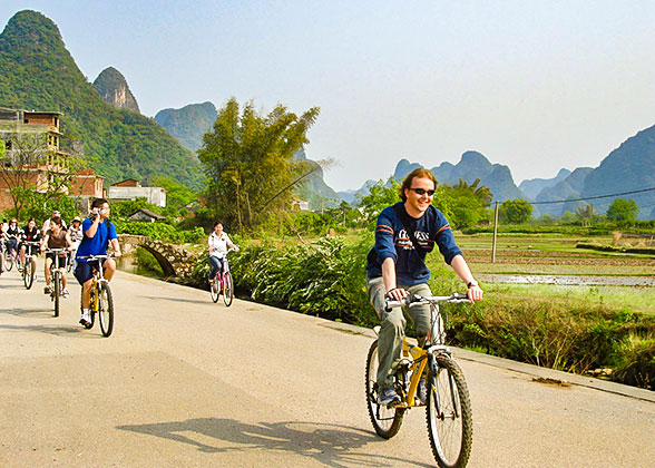 Clients Cycling in Yangshuo
