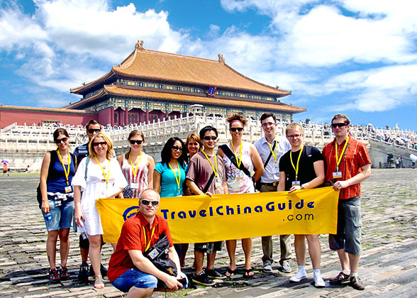 China Tour group in Forbidden City, Beijing
