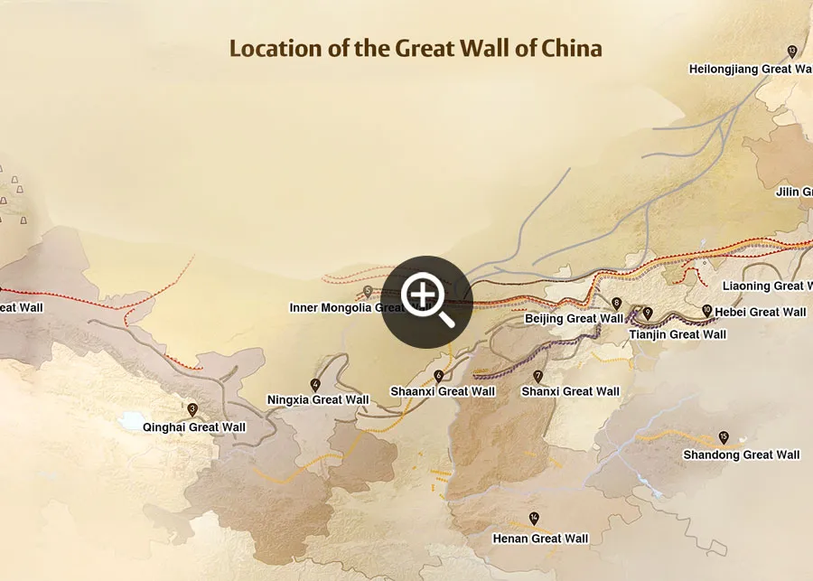 Map of the Great Wall of China