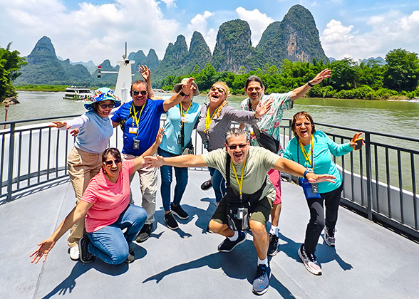 Our Guests on Li River Cruise