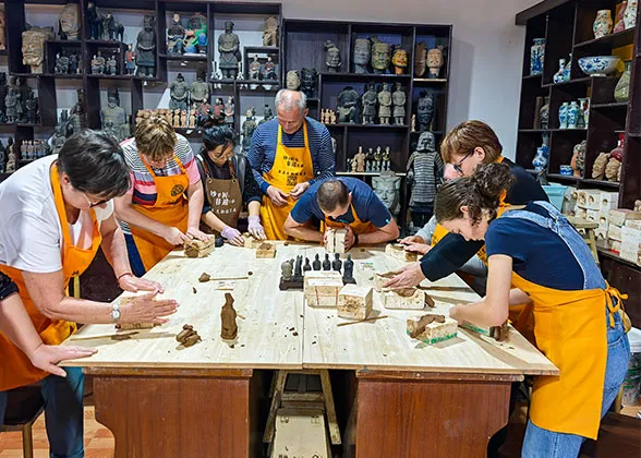 Our guests are making Terracotta Warriors.