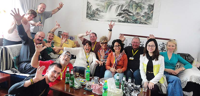 Our group visiting a local family in Xian