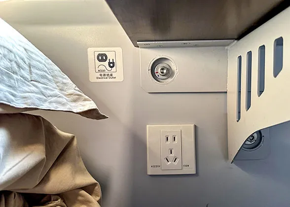 Power Socket in Sleeper Carriage