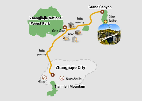 Zhangjiajie Tour Map