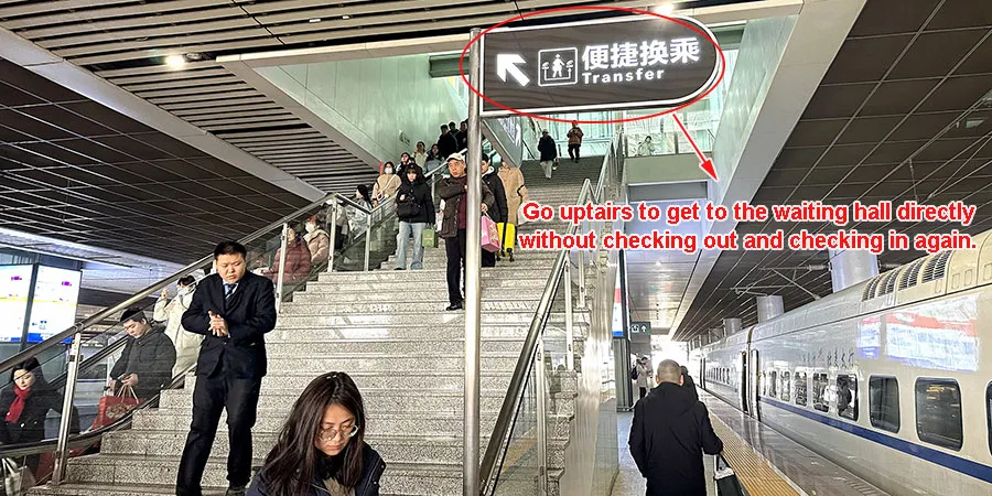 Direction Sign for Train Transfer