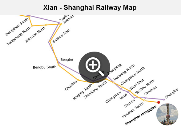 Xian - Shanghai Railway Map
