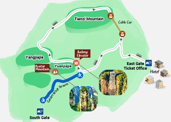 Zhangjiajie Tour Map
